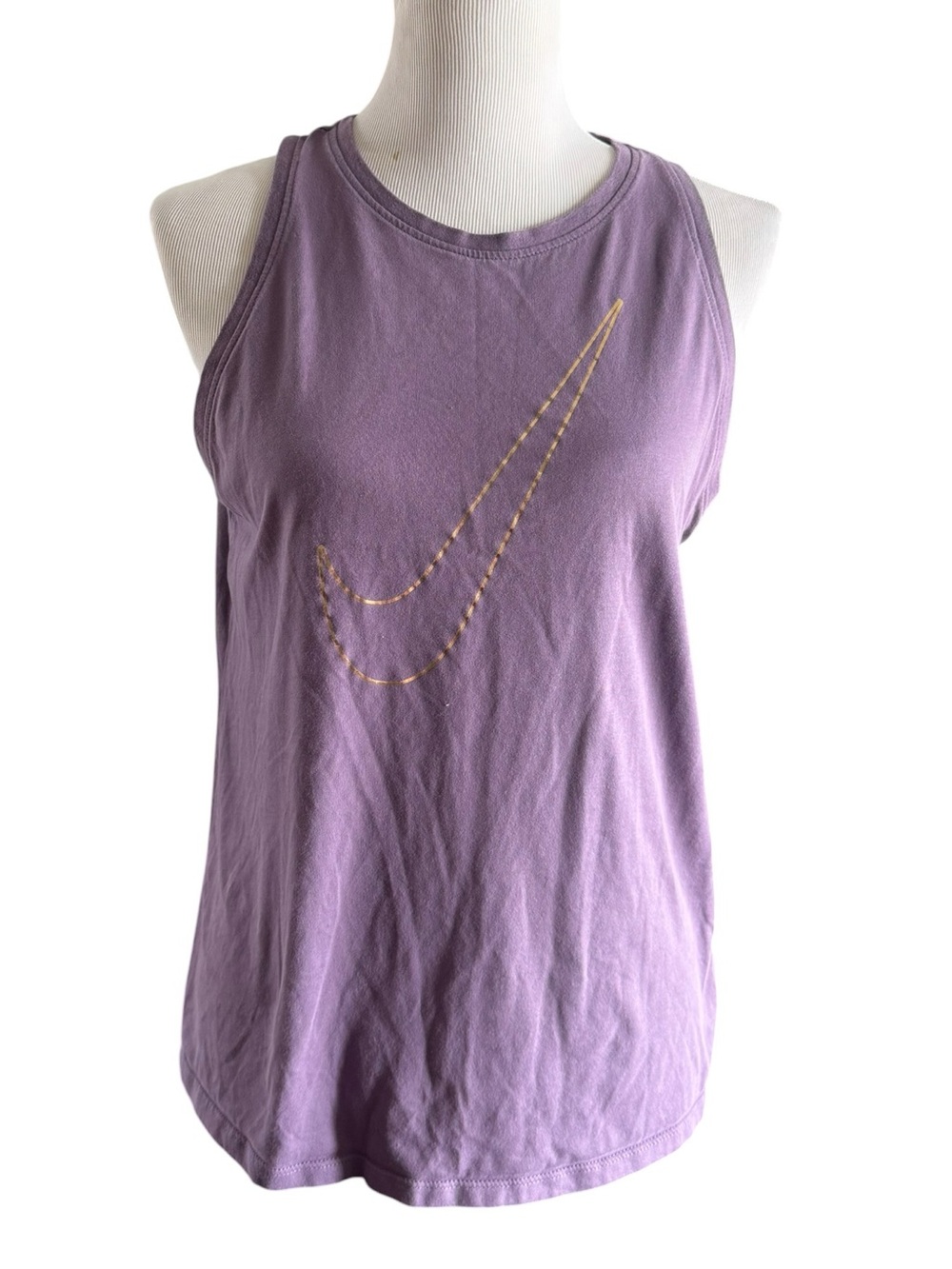 Nike Women’s Lavender Muscle Tank with Gold Swoosh Size M